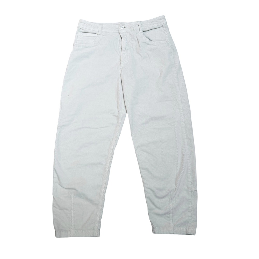 Maeve Anthropologie Corduroy Pants Size 31 Cream White Barrel Tapered Cropped